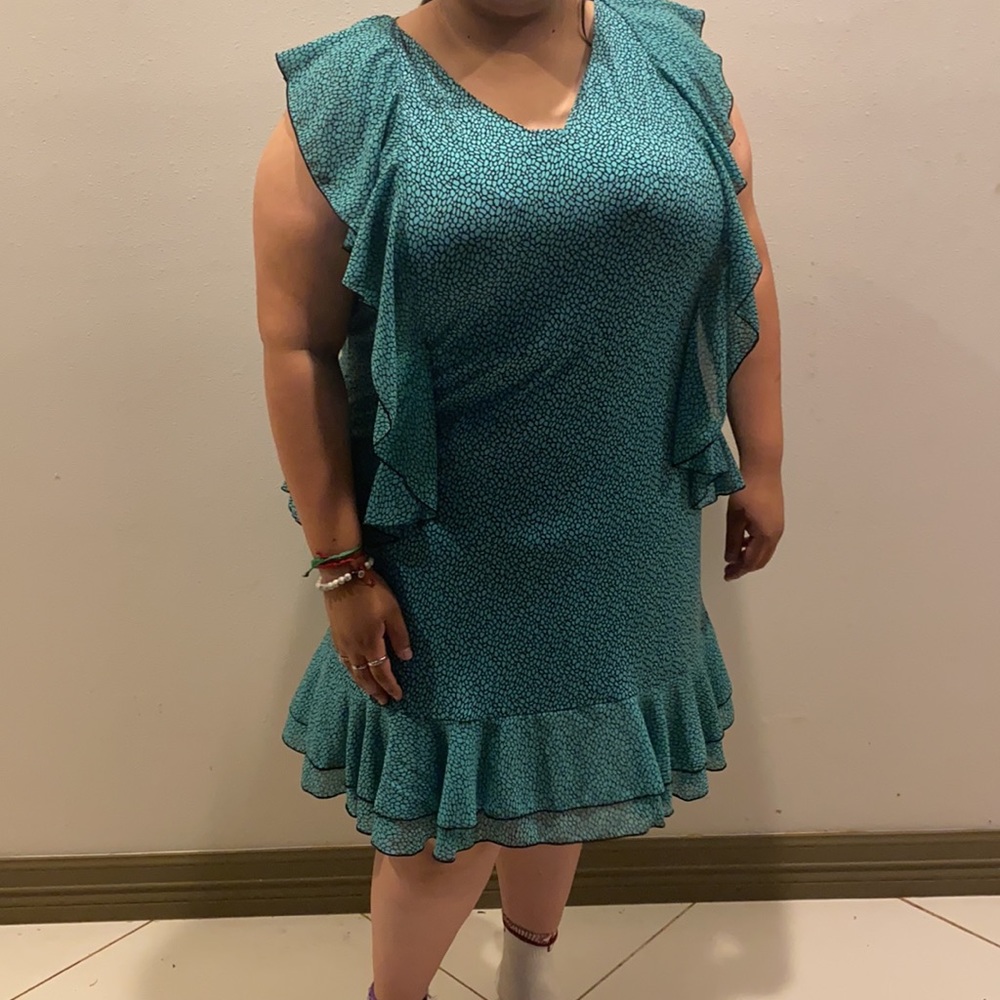 NWT Michael Kors Black/Aqua Dress